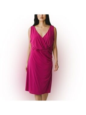 Jones Studio Wrapped Sleeveless Dress Pink